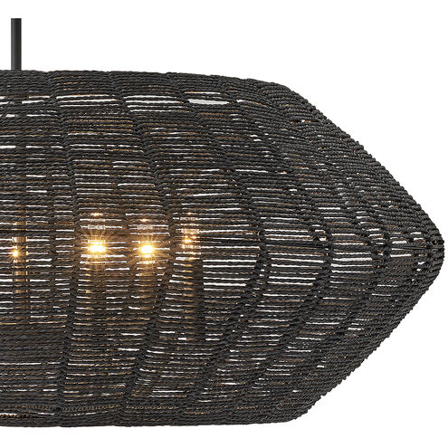 Lisa McDennon Luca 7 Light 38 inch Black Indoor Chandelier Ceiling Light, Convertible to Semi-Flush