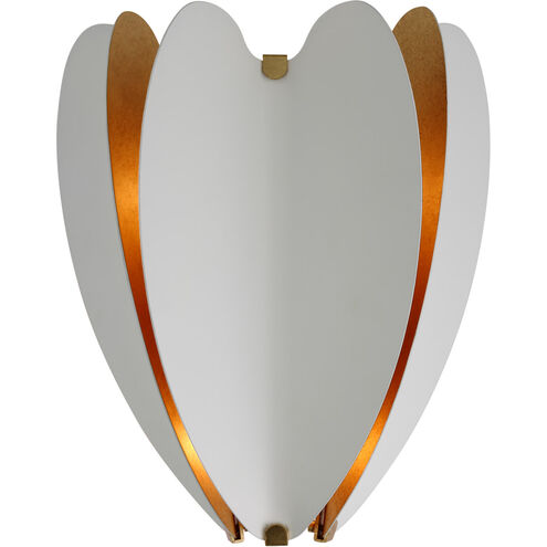 kate spade new york Danes LED 9.5 inch Matte White and Gild Sconce Wall Light in White with Gild, Small
