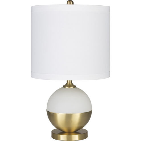 Askew 23 inch 100 watt White and Brass Table Lamp Portable Light