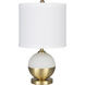 Askew 23 inch 100 watt White and Brass Table Lamp Portable Light