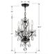 Traditional Crystal 4 Light 11 inch English Bronze Mini Chandelier Ceiling Light in Clear Swarovski Strass