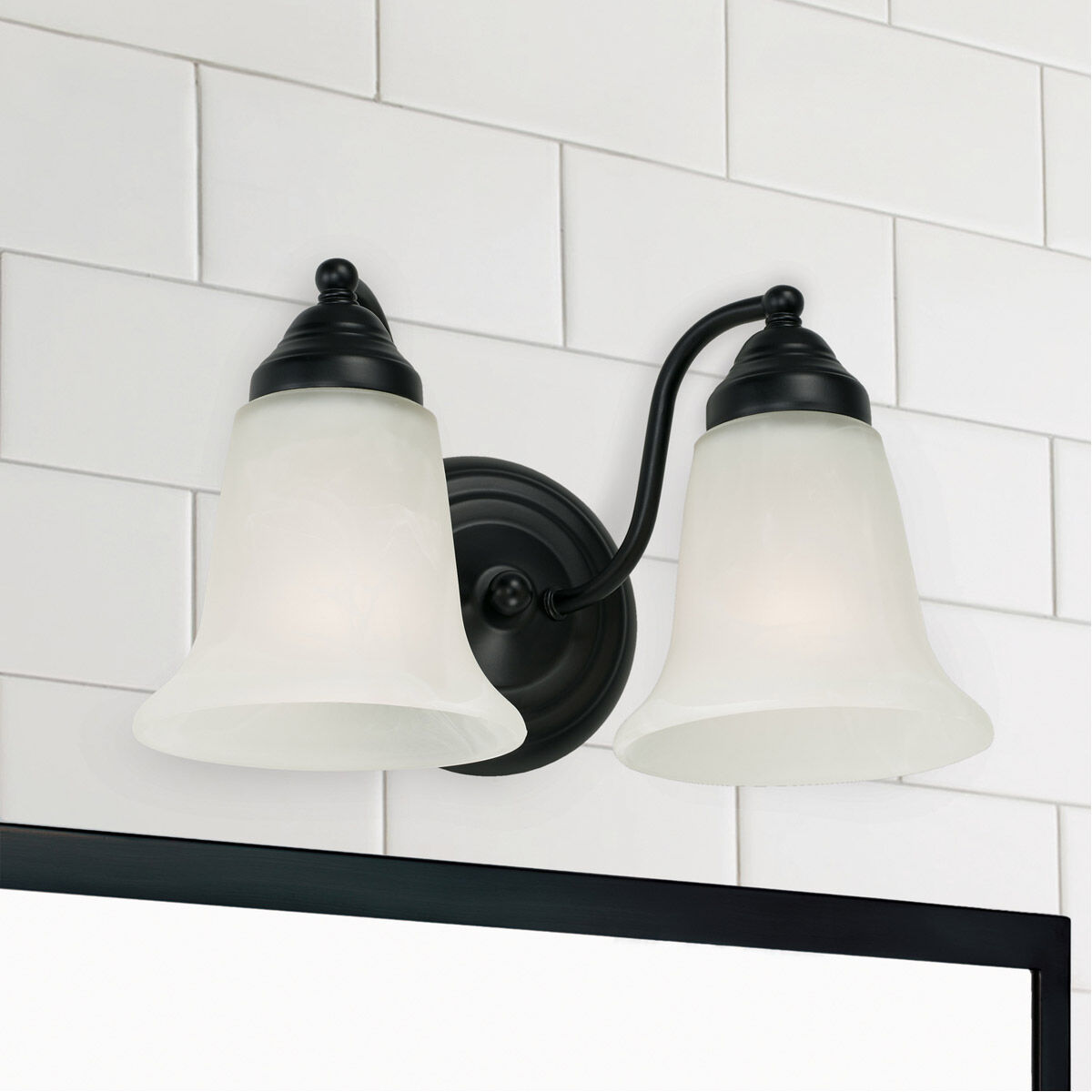 Brady 2 Light 12 inch Matte Black Vanity Light Wall Light