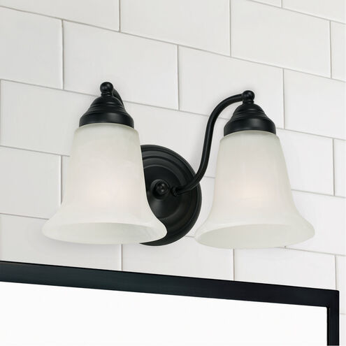 Brady 2 Light 12 inch Matte Black Vanity Light Wall Light