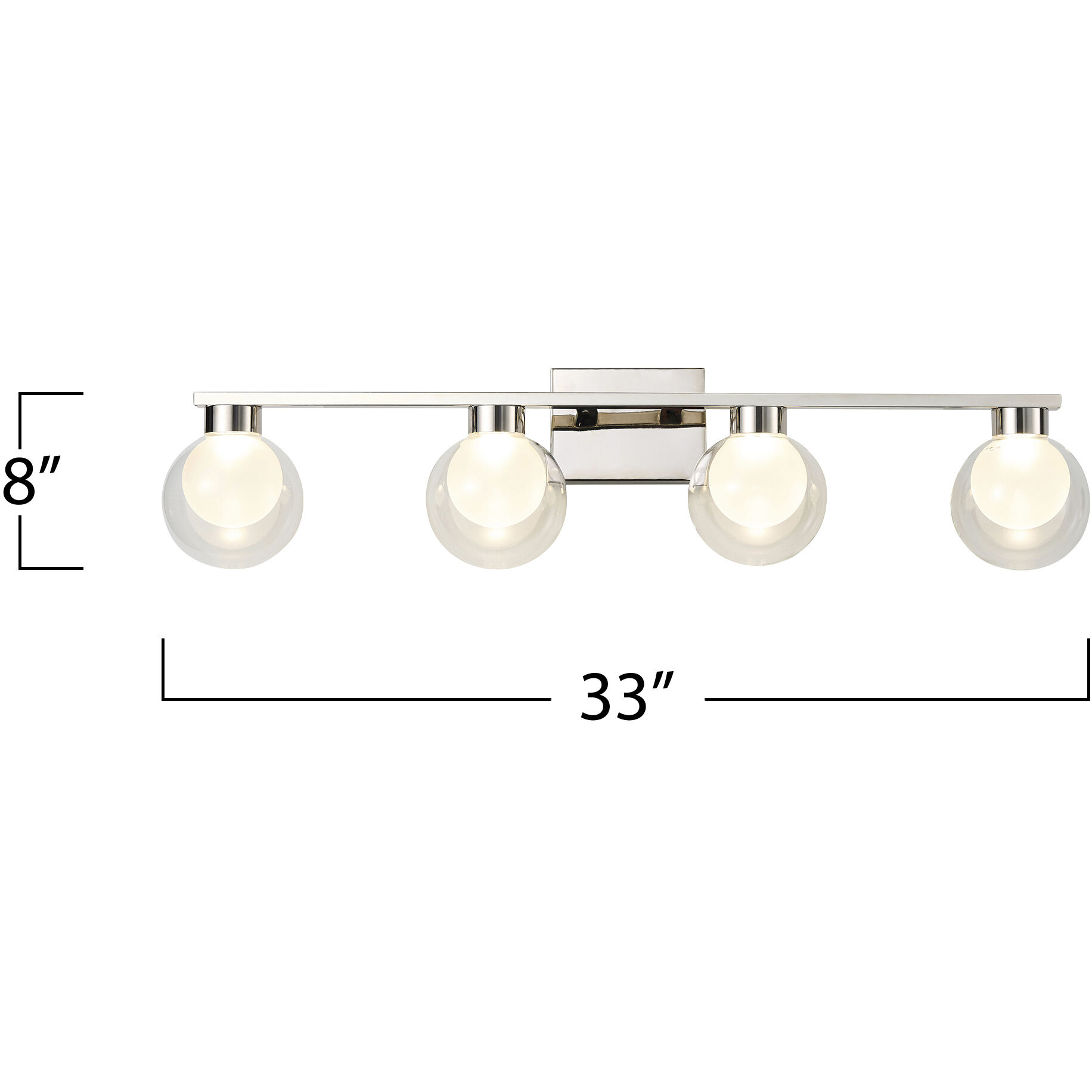 Colton LED 33 inch Polished Nickel Bathroom Vanity Wall Light