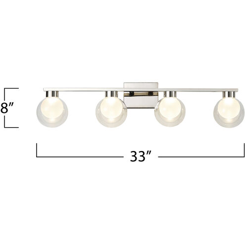 Colton LED 33 inch Polished Nickel Bathroom Vanity Wall Light