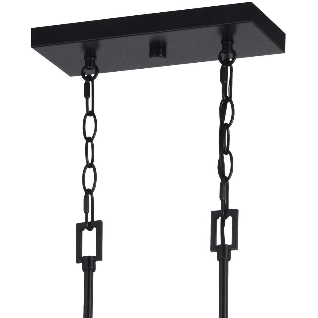 Canton 3 Light 40.25 inch Black and Matte White Linear Chandelier Ceiling Light