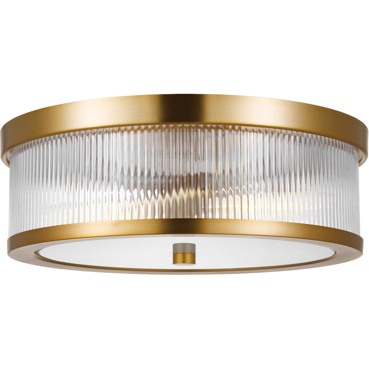 C&M by Chapman & Myers Geneva 2 Light 14 inch Burnished Brass Flush Mount Ceiling Light