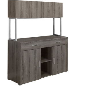 Pitcairn Dark Taupe and Silver Office Cabinet