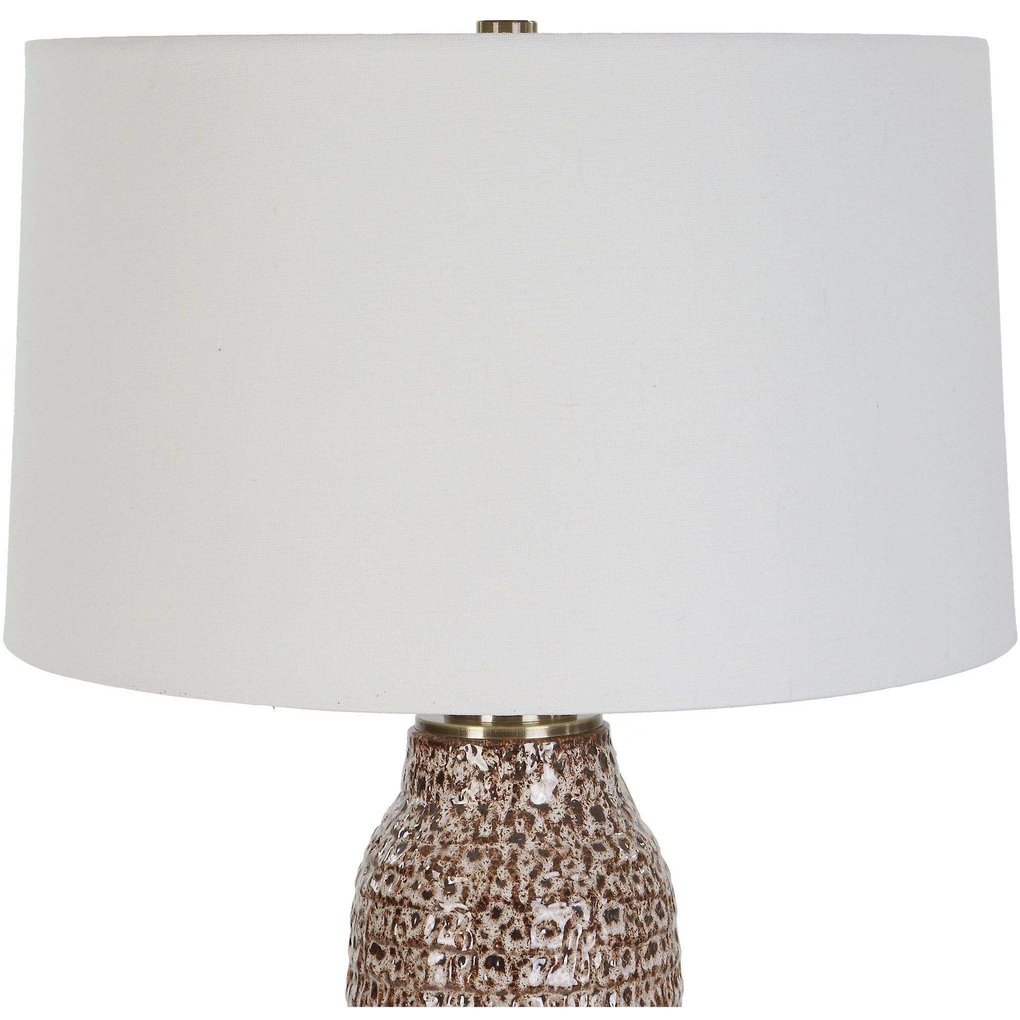 Padma 31 inch 150.00 watt Aged Ivory and Dark Chocolate with Brushed Brass Table Lamp Portable Light