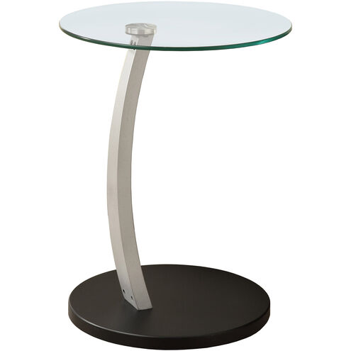 Yoder 24 X 18 inch Black and Clear Accent End Table or Snack Table