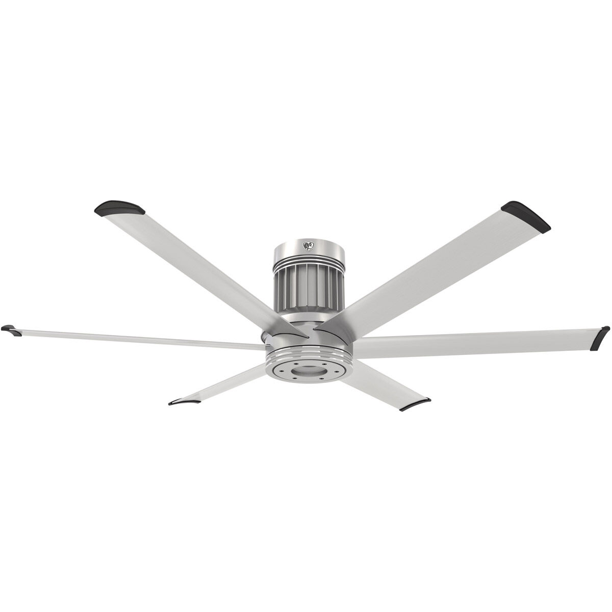 i6 60 inch Brushed Silver Indoor Ceiling Fan in Flush, Brushed Aluminum, Flush Mount