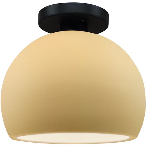 Radiance LED 7 inch Muted Yellow and Matte Black Semi Flush Ceiling Light