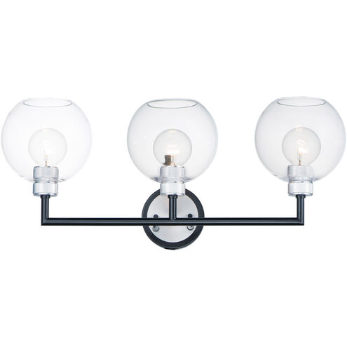 Vessel 3 Light Black/Brushed Aluminum Wall Sconce Wall Light