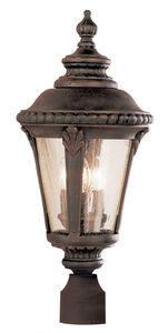 Commons 3 Light 24 inch Rust Outdoor Postmount Lantern