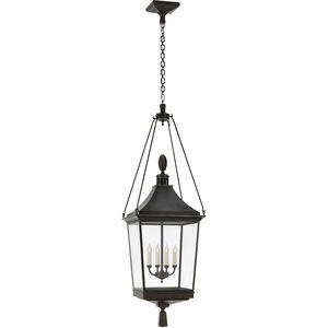 Rudolph Colby Rosedale Classic 4 Light 20.75 inch French Rust Outdoor Hanging Lantern, Large