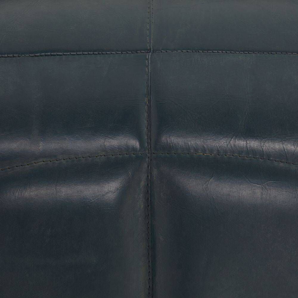 Hastings Distressed Storm Leather Bench