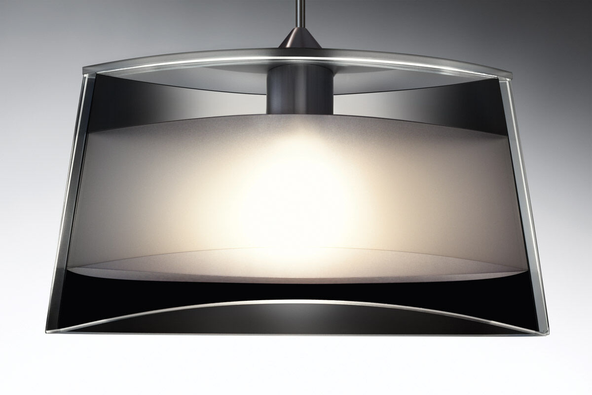 Groove 1 Light Satin Nickel Pendant Ceiling Light in Halogen 