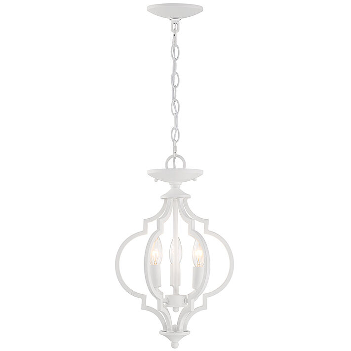 Transitional 3 Light 11 inch Bisque White Convertible Semi-Flush or Pendant Ceiling Light