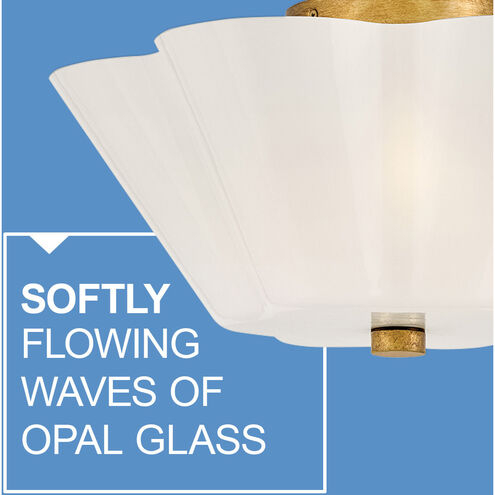 Honey 3 Light 15 inch Distressed Brass Semi-Flush Mount Ceiling Light, Medium
