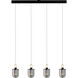 Century 4 Light 6 inch Satin Dark Gray Multi Pendant Ceiling Light in Smoke Acrylic