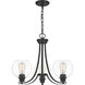 Pruitt 3 Light 22 inch Matte Black Chandelier Ceiling Light