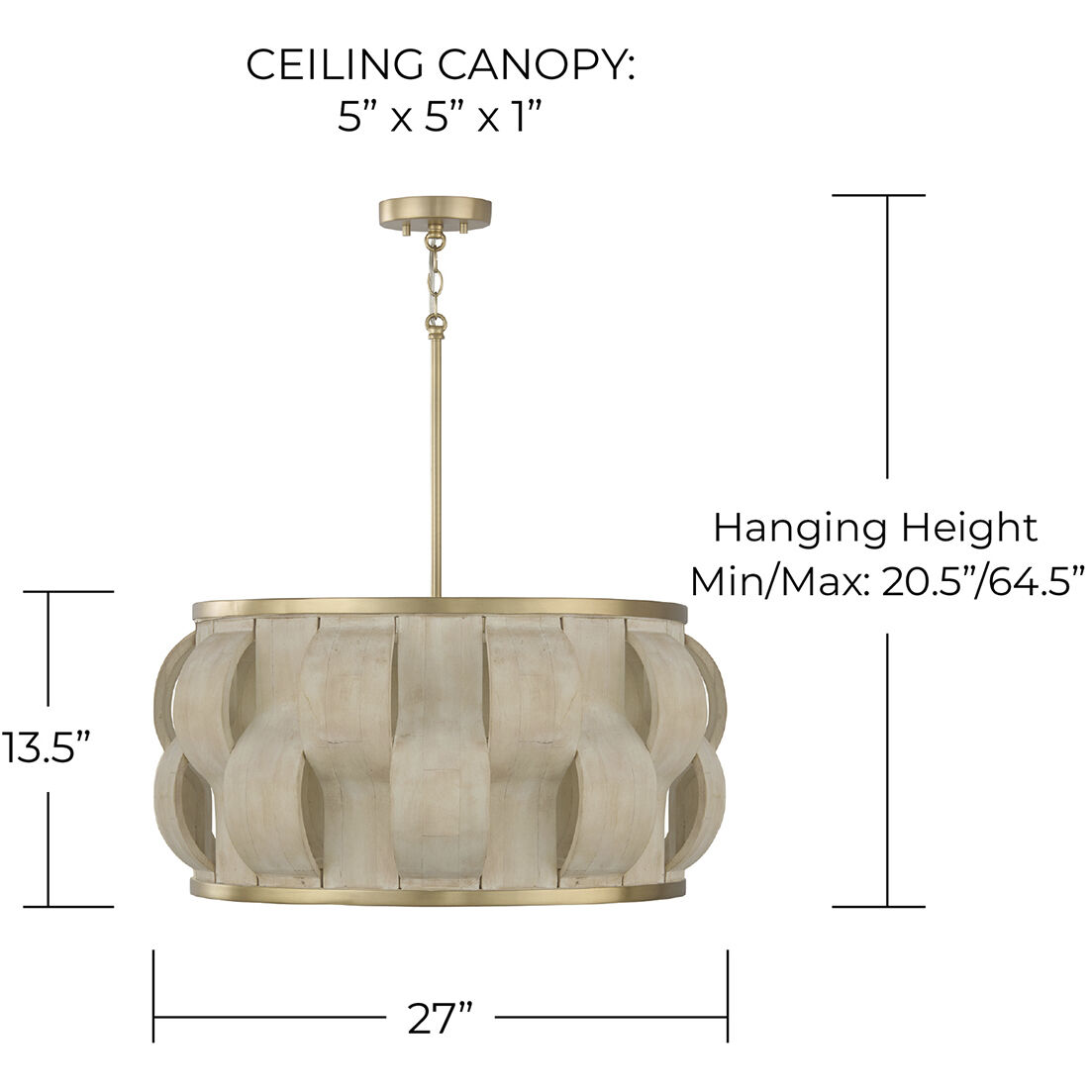 Willa 4 Light 27 inch Matte Brass Pendant Ceiling Light