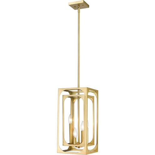 Easton 4 Light 9.25 inch Rubbed Brass Chandelier Ceiling Light