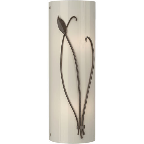 Forged Leaf and Stem 2 Light 5.5 inch Ink Sconce Wall Light in Ivory Art