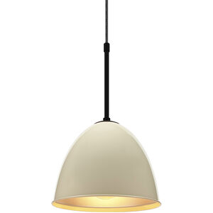 Classic 9.63 inch Black and Ivory Pendant Ceiling Light