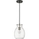 Bella 1 Light 8 inch Matte Black and Brushed Nickel Pendant Ceiling Light