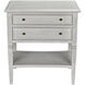 Oxford 30 X 28 inch White Wash Side Table, 2-Drawer