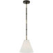 Thomas O'Brien Goodman 1 Light 10 inch Bronze with Antique Brass Hanging Shade Ceiling Light in Linen, Bronze and Hand-Rubbed Antique Brass, Petite