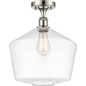 Ballston Cindyrella LED 12 inch Polished Nickel Semi-Flush Mount Ceiling Light in Clear Glass