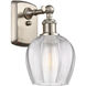 Ballston Norfolk LED 6 inch Brushed Satin Nickel Sconce Wall Light in Clear Glass