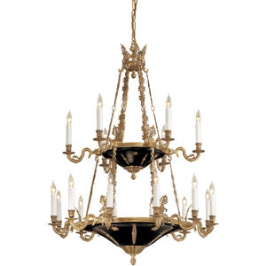 Metropolitan Family Collection 18 Light 34 inch Dore Gold with Black Accents Chandelier Ceiling Light