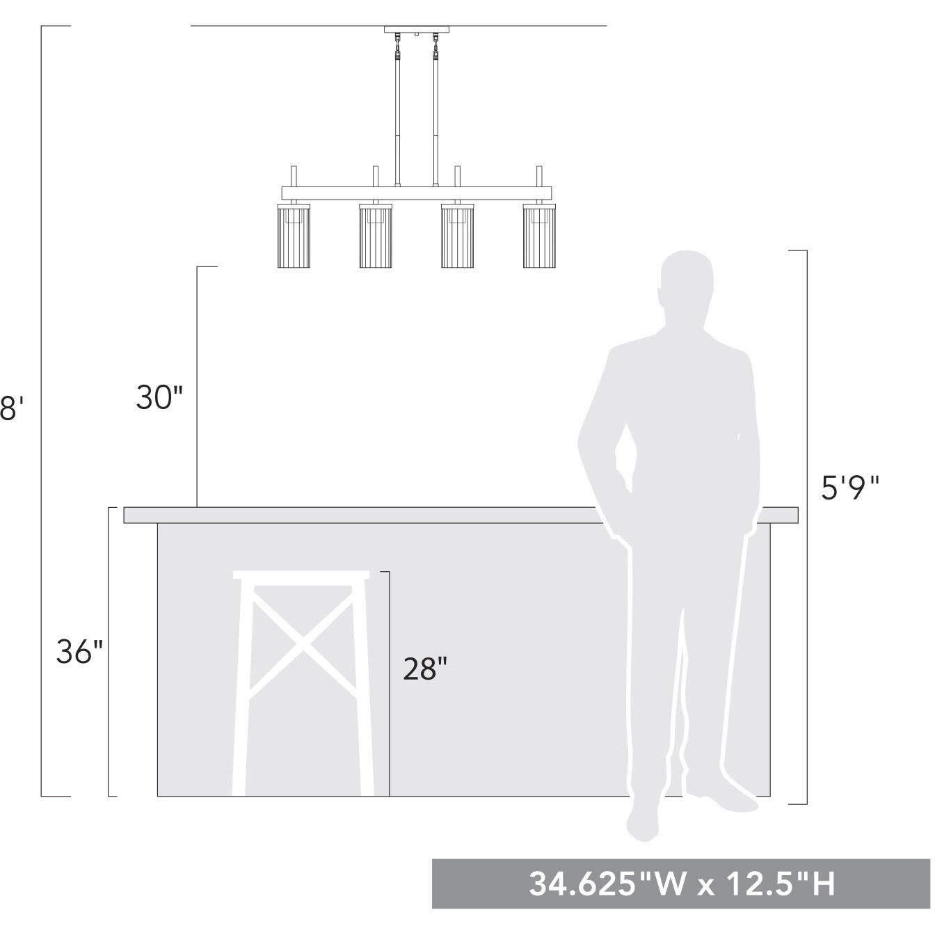 Winslett Island Light Ceiling Light in Matte Black