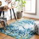 Floransa 108 X 79 inch Dark Green; Multicolored Rug in 7 x 9