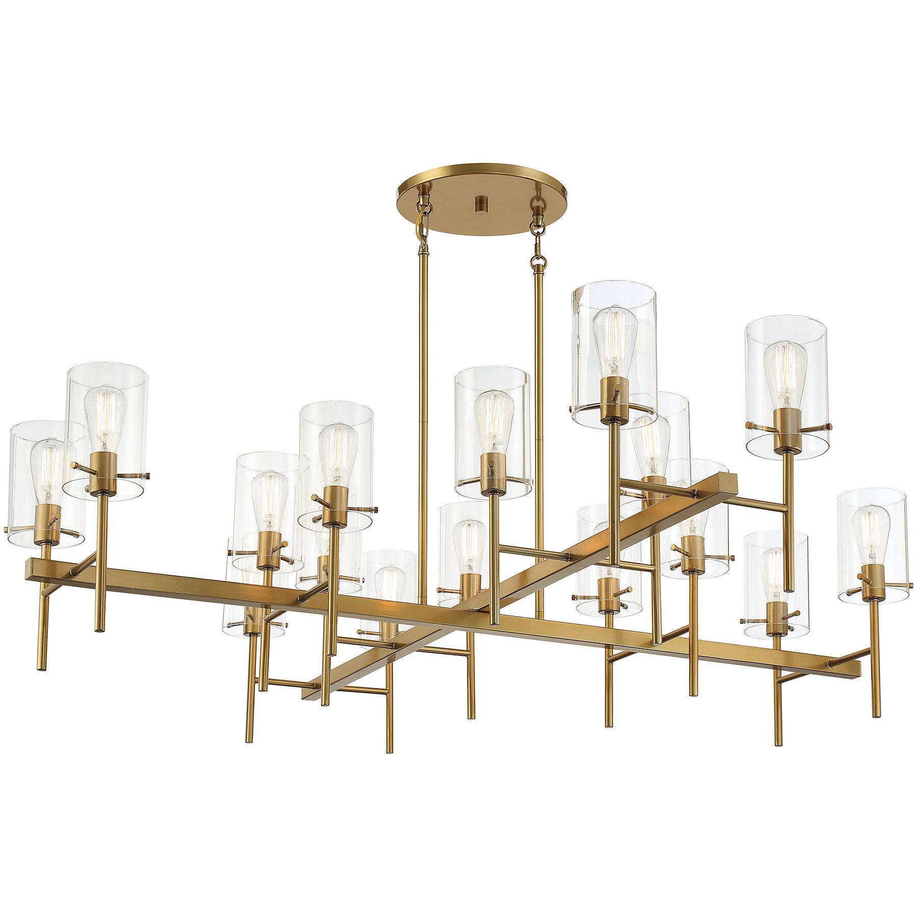 Vista 16 Light 60 inch Burnished Brass Chandelier Ceiling Light