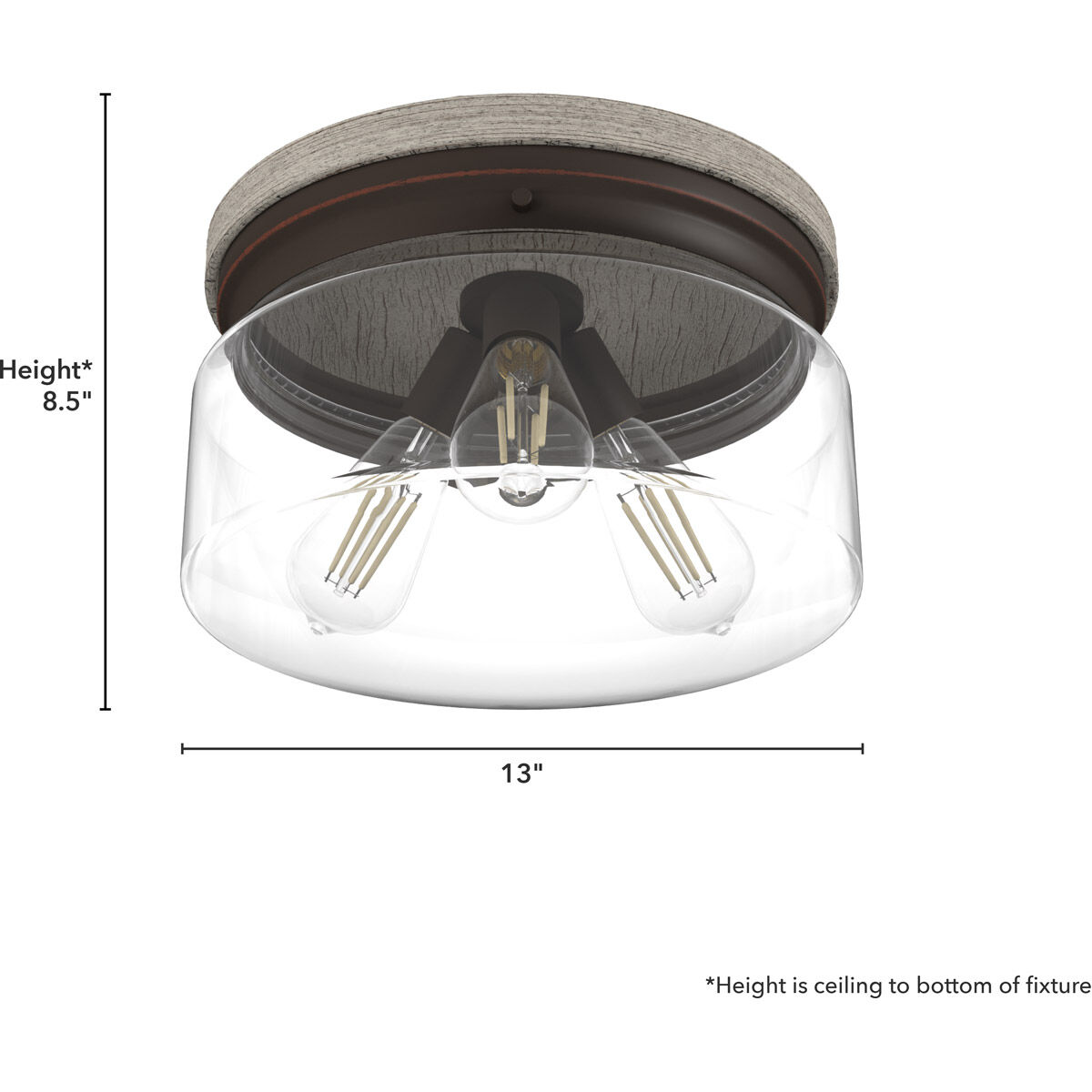 Devon Park 3 Light 13 inch Onyx Bengal Flush Mount Ceiling Light