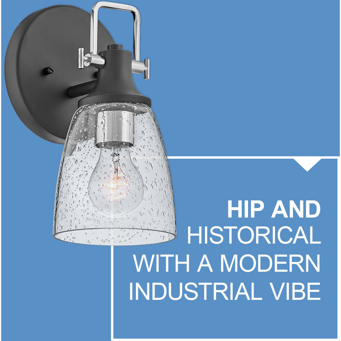 Easton 1 Light 6.25 inch Black with Chrome Vanity Light Wall Light in Black/Chrome