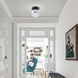 Rotterdam 1 Light 7 inch Black Chrome Crystal Semi-Flush Ceiling Light
