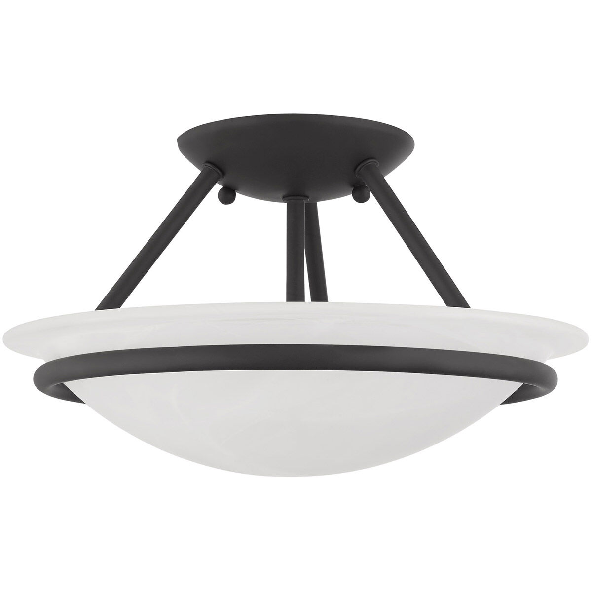 Newburgh 2 Light 12 inch Black Semi-Flush Mount Ceiling Light