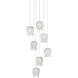 Polpo 7 Light 13 inch Silver Multi-Drop Pendant Ceiling Light