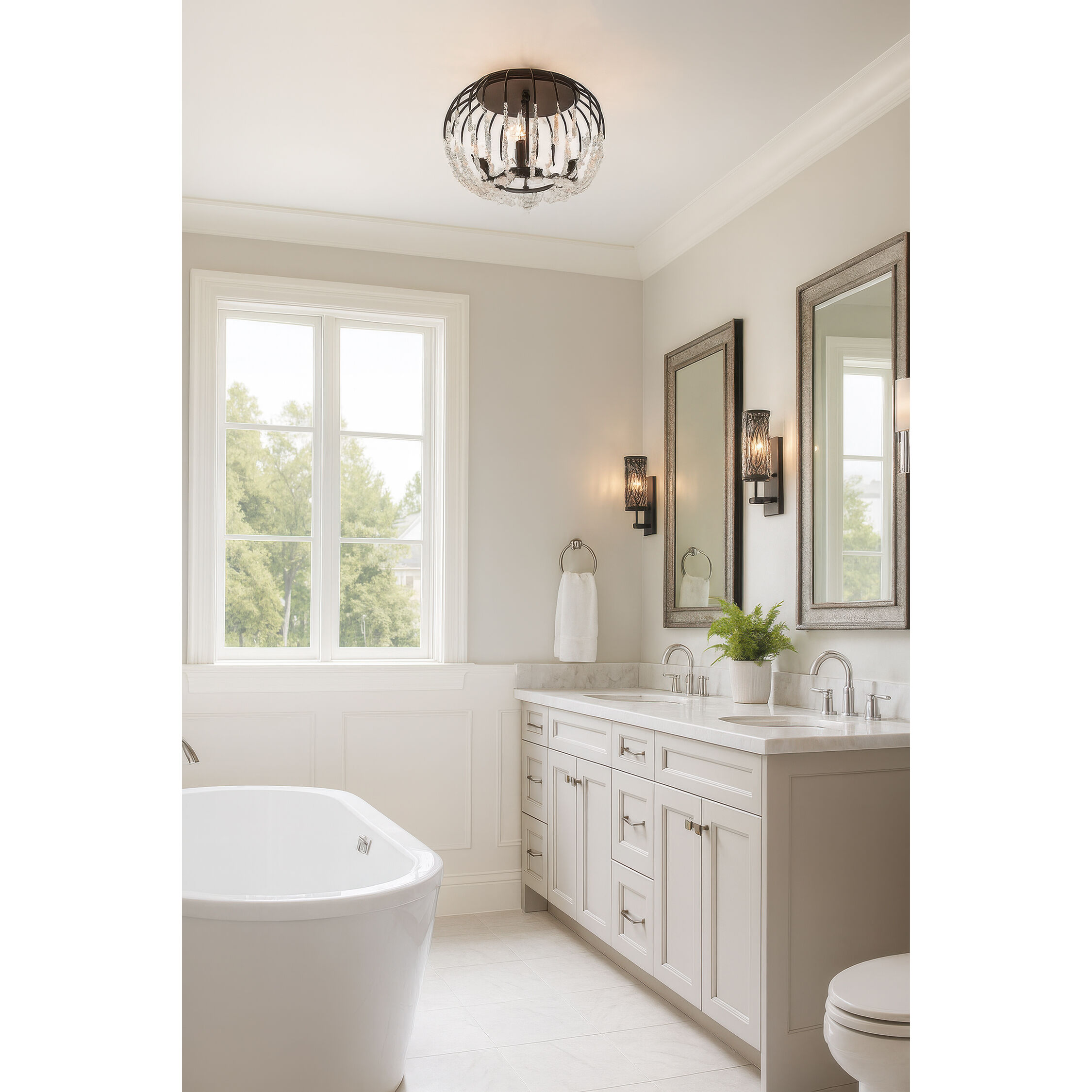 Voliere 3 Light 18.25 inch Matte Black Semi-Flush Ceiling Light