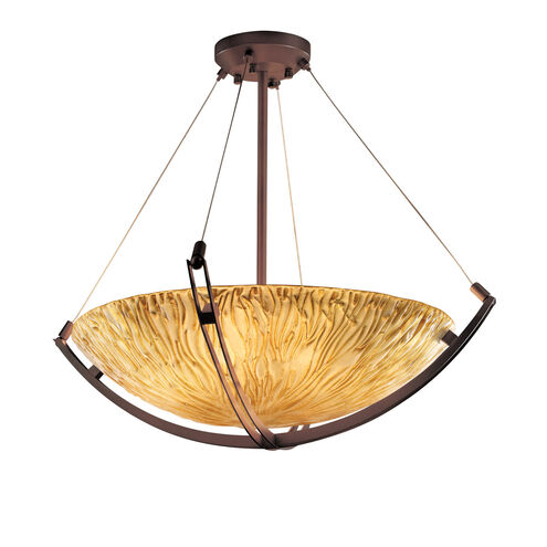 Veneto Luce LED 28 inch Brushed Nickel Semi-Flush Ceiling Light in 5000 Lm LED, White Frosted (Veneto Luce)