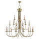 Estate 21 Light 42 inch Antique Brass Foyer Chandelier Ceiling Light