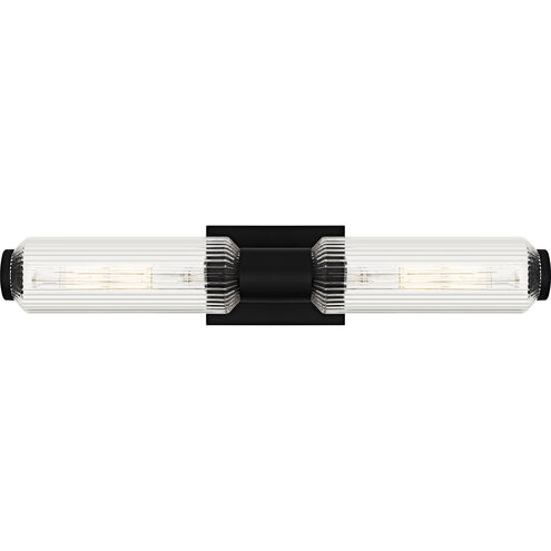 Hawes 2 Light 23.5 inch Matte Black Bath Light Wall Light, Medium