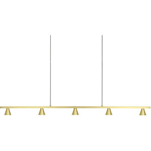 Dune LED 5 inch Brass Pendant Ceiling Light in Brushed Brass