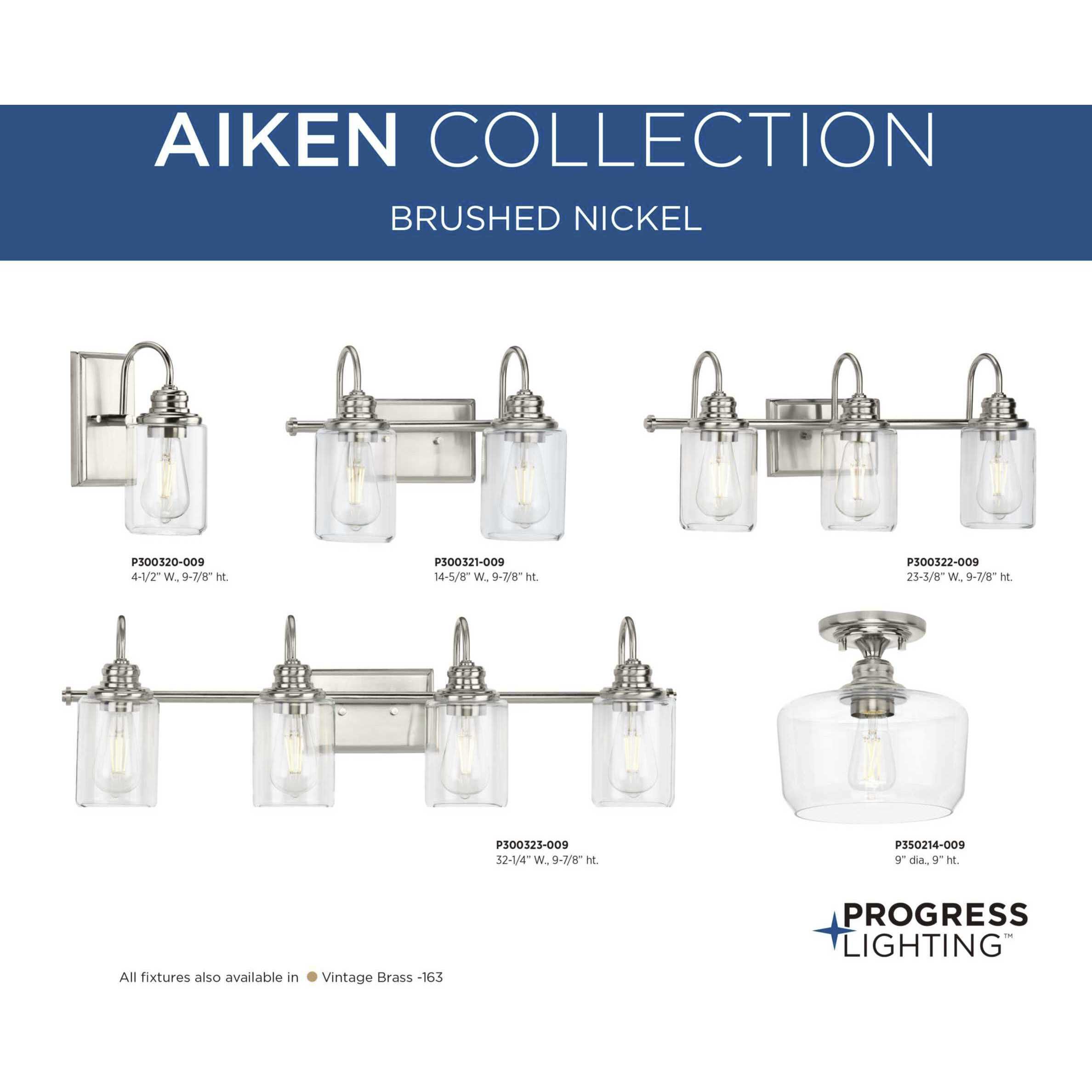 Aiken 2 Light 15 inch Brushed Nickel Bath Vanity Wall Light