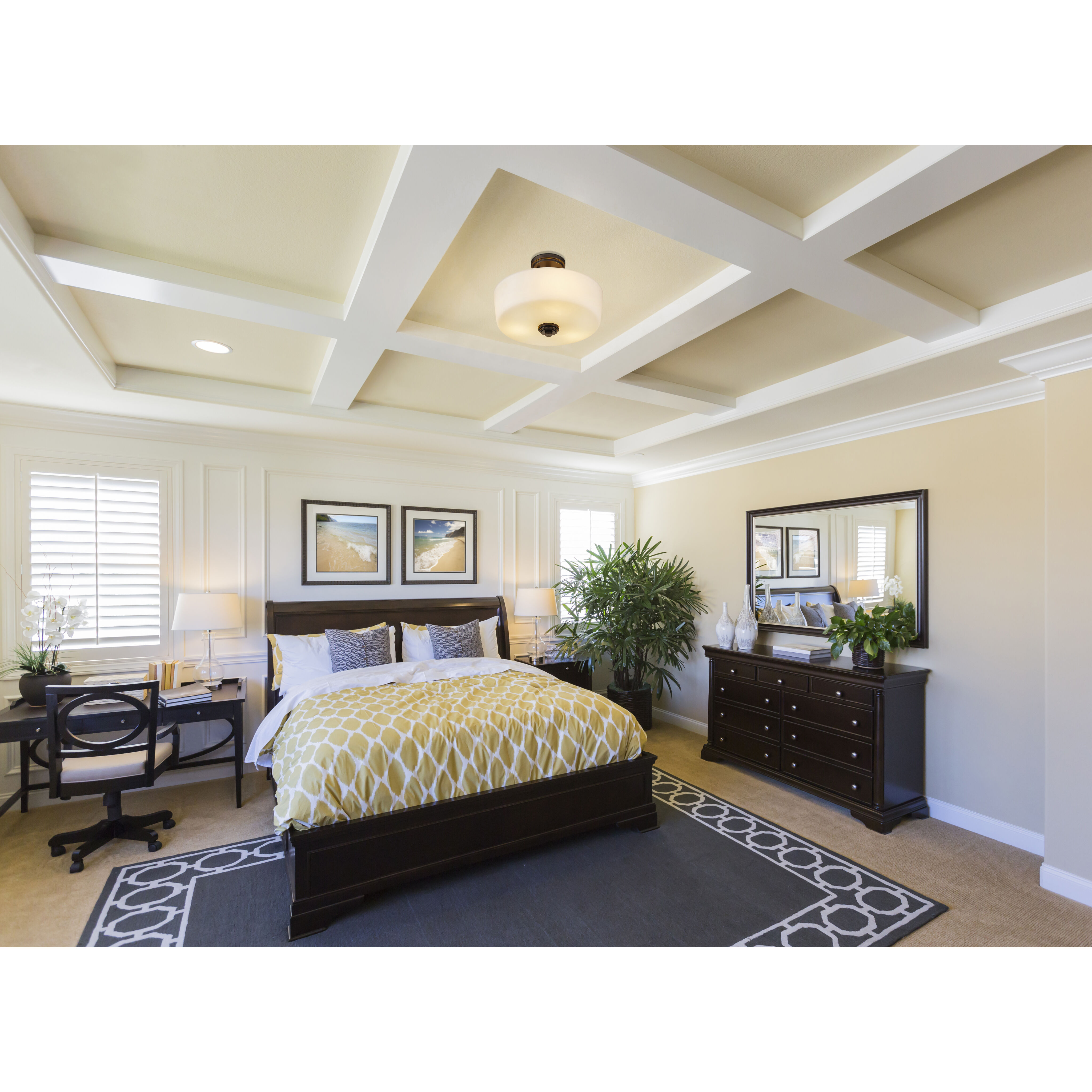 Arlington 3 Light 14.75 inch Matte Black Semi Flush Mount Ceiling Light